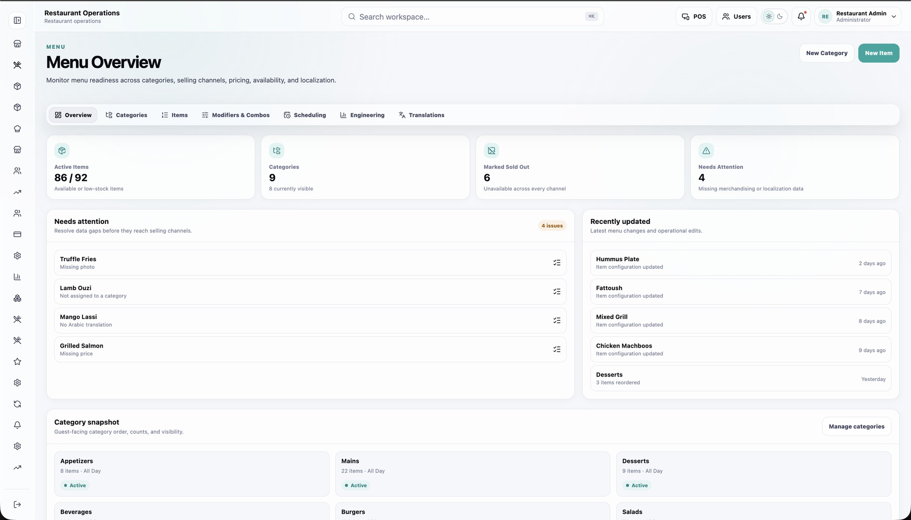 Restaurant Menu Management Software in Qatar