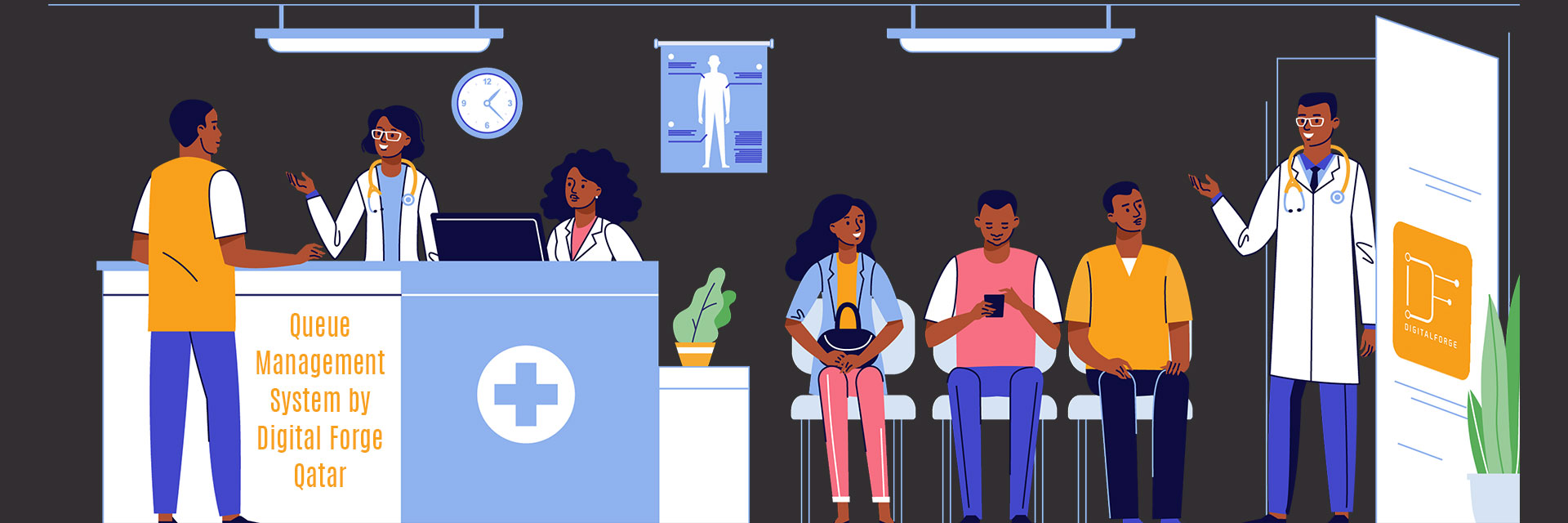 Queue Management System in Qatar by Digital Forge Information Technology, Doha.